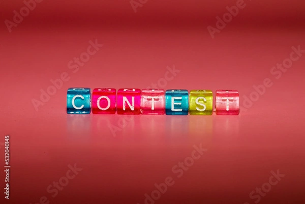 Fototapeta the word "contest" made up of cubes