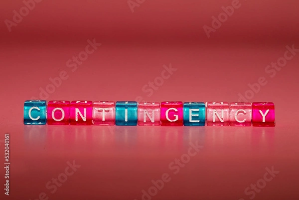 Fototapeta the word "contingency" made up of cubes