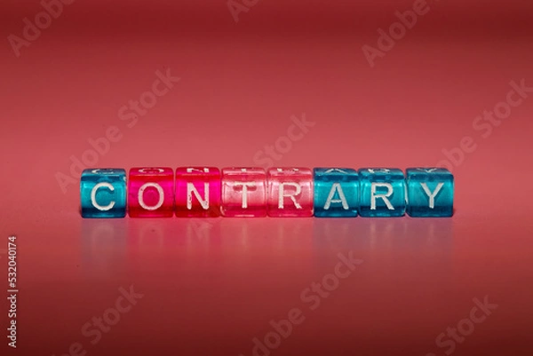 Fototapeta the word "contrary" made up of cubes