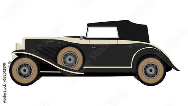 Obraz retro car vector illustration isolated on white background