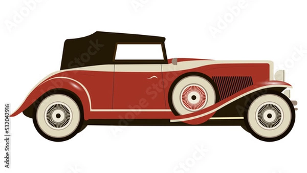 Obraz retro car vector illustration isolated on white background