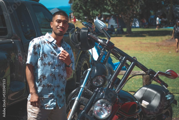 Obraz biker on motorcycle