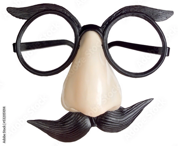 Fototapeta A Groucho mask with glasses, moustache and a big nose