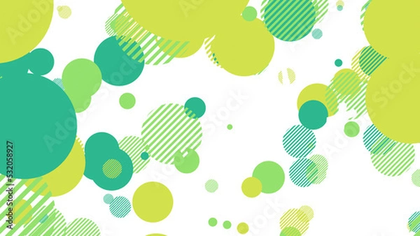 Fototapeta ポップ 丸 円 カラフル リズム 緑 透過背景 [別Verあり]