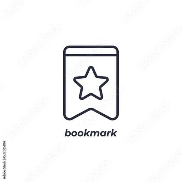 Fototapeta Vector sign of bookmark symbol is isolated on a white background. icon color editable.