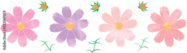 Obraz 水彩風コスモスセット