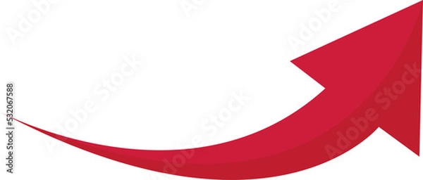 Fototapeta red arrow icon png on white background. flat style. arrow icon for your web site design, logo, app, UI. arrow indicated the direction symbol. curved arrow sign. 