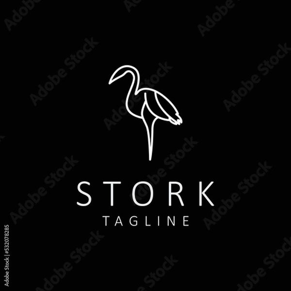 Obraz Stork logo design icon tamplate