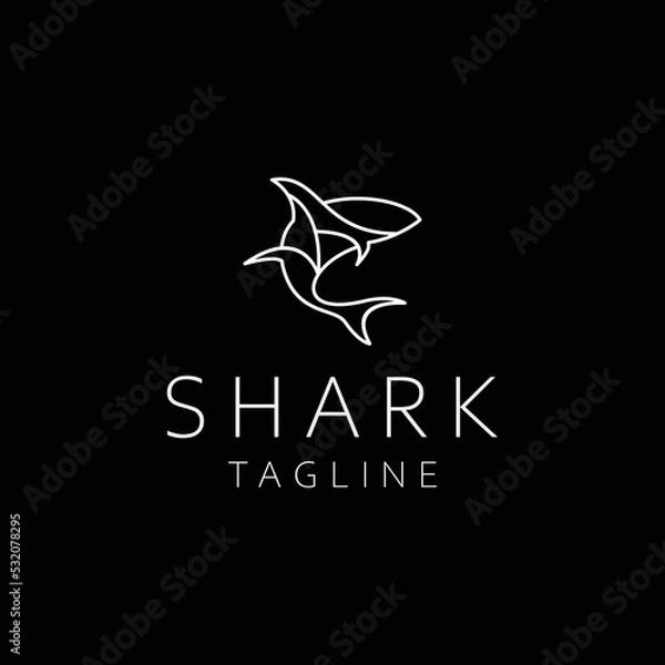 Obraz Shark logo design icon tamplate