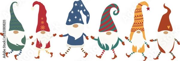Obraz Christmas Gnomes in white background vectors