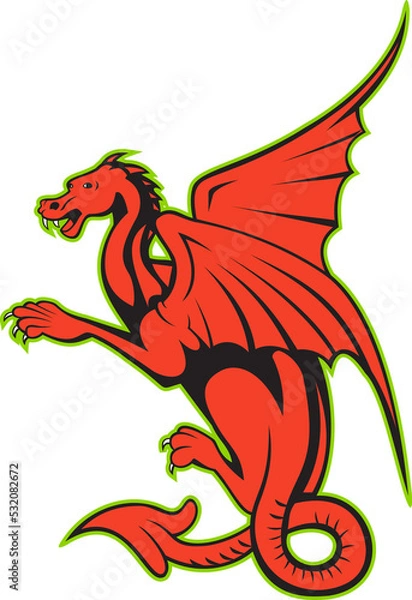 Obraz Red Dragon Cartoon