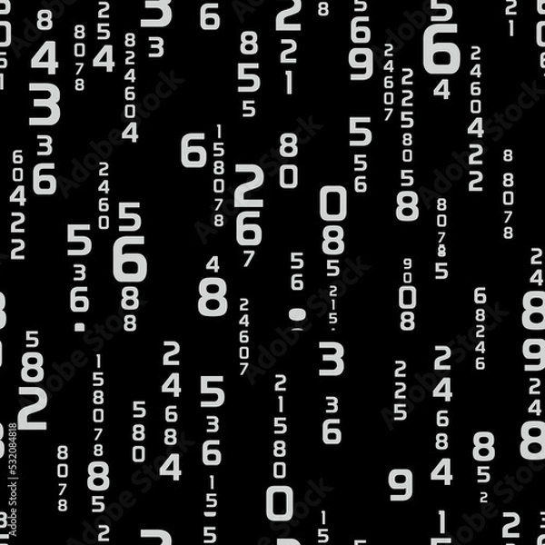 Obraz black and white background with numbers	