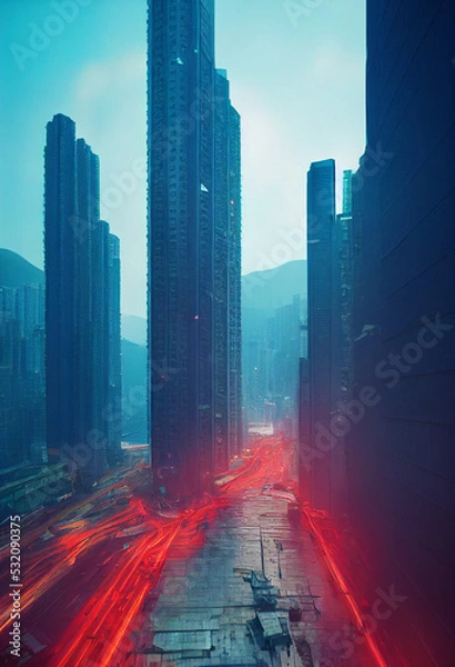 Obraz cyber city at night