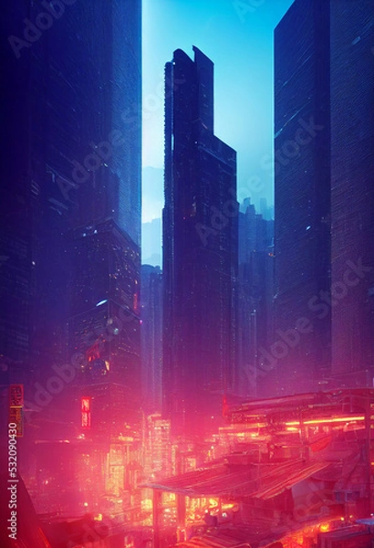 Obraz cyber city at night