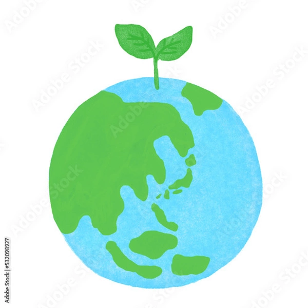 Obraz 地球から発芽する若葉