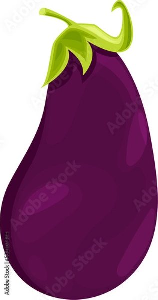 Obraz Eggplant veggie foo, aubergine in cartoon design