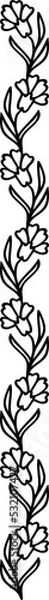 Fototapeta Separator divider with floral leaves ornament line