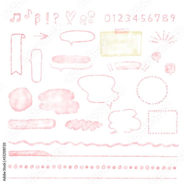 Obraz かわいい手描きの吹き出しセット