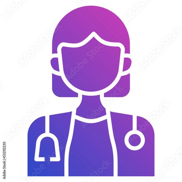 Fototapeta Doctor Woman flat gradient icon. Can be used for digital product, presentation, print design and more.
