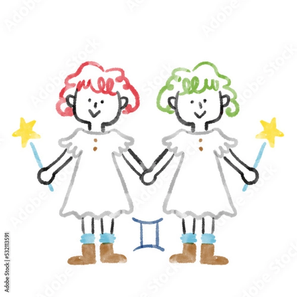 Obraz 双子座のイラスト