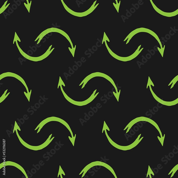 Obraz arrows vector seamless pattern on black background