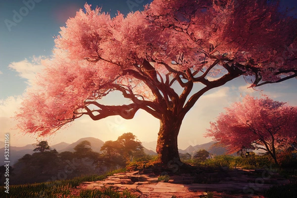 Obraz Eternal Legendary Forever Majestic Deep Forest Life Trees. Fantasy Backdrop Concept Art Realistic Illustration. Video Game Background Digital Painting CG Scenery Artwork. Serious Book Illustration
