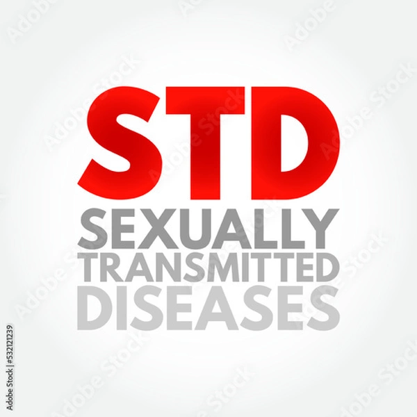 Obraz STD Sexually Transmitted Diseases - infections that are passed from one person to another through sexual contact, acronym text concept
