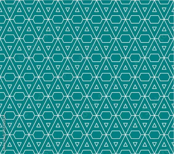 Fototapeta Teal green A alphabet letter repeating pattern background vector. Thin diagonal lines pattern seamless background.