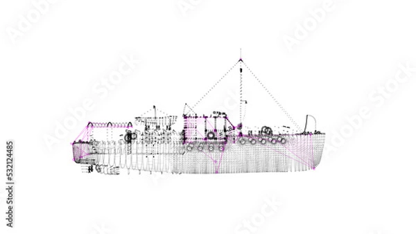Obraz Ship UI Animation. HUD Ship Detection