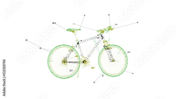 Obraz Bike HUD Detection. Bicycle Visualization UI