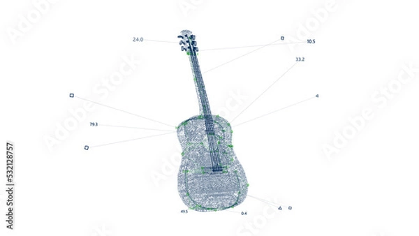Obraz Guitar Scanning Interface Animation. HUD Guitar Recognition.