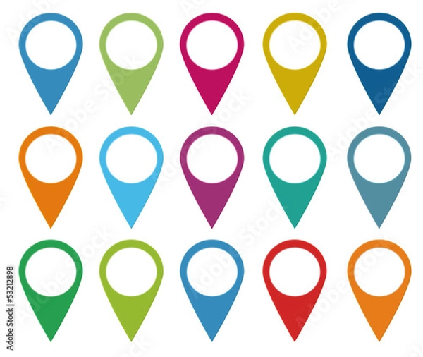 Fototapeta Set de iconos para web o marcadores en mapas