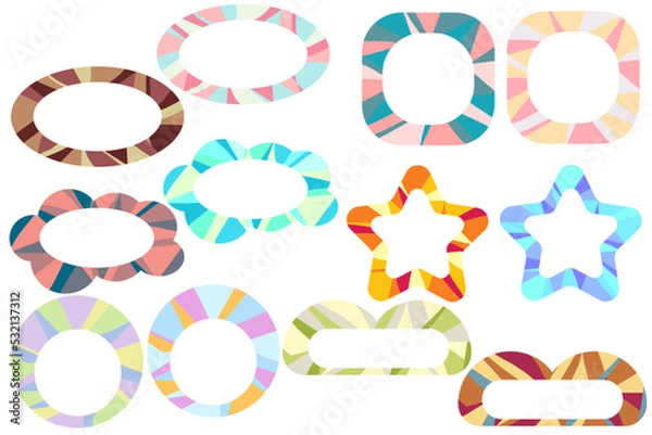 Fototapeta ランダムモザイクのフレームセット２