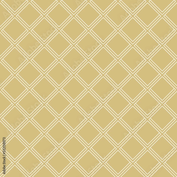 Fototapeta Seamless geometric abstract vector pattern whith golden and white rhombuses. Geometric modern ornament. Seamless modern background