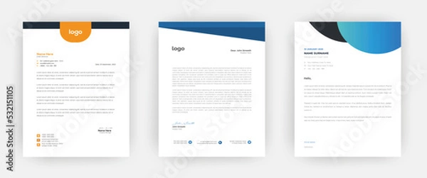 Obraz Creative letterhead , Elegant and minimalist style letterhead template design,A4 sizes    