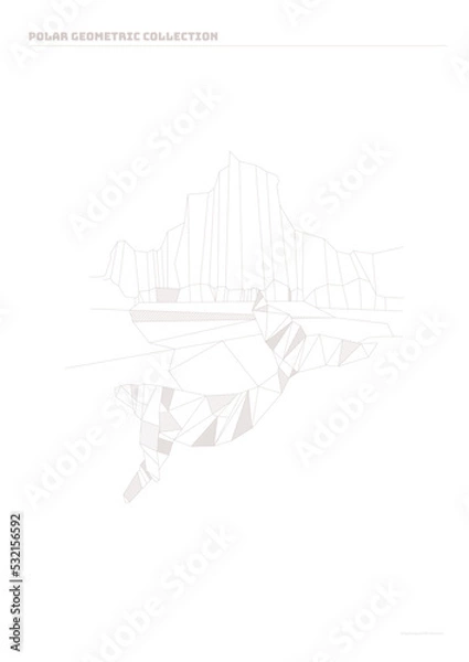 Fototapeta Geometric design_whale on iceberg landscape