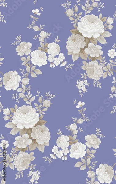 Fototapeta Classic Popular Flower Seamless pattern background - For easy making seamless pattern use it for filling any contours