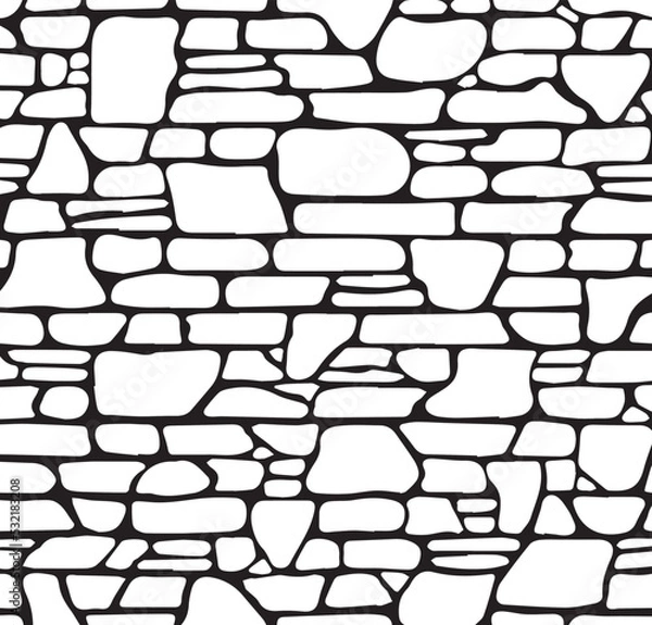 Fototapeta abstract stone or rock wall texture background in black and white 