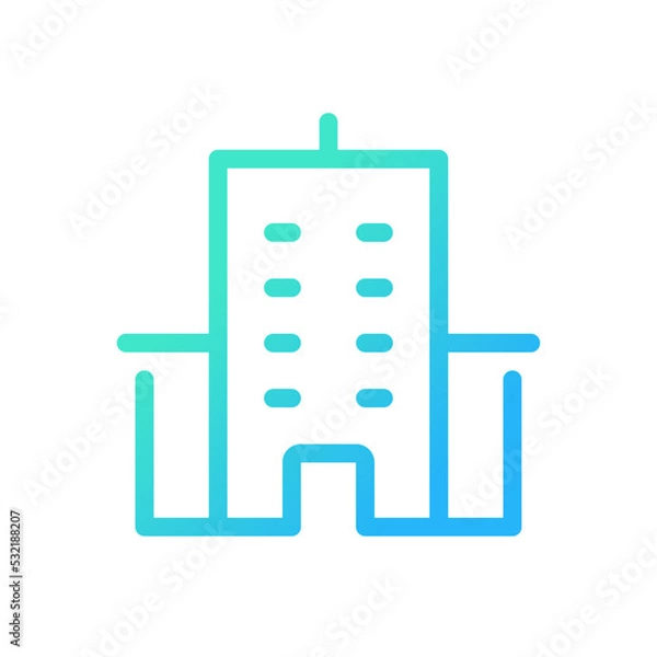Fototapeta Hospital building pixel perfect gradient linear ui icon. Healthcare institution. First aid. Line color user interface symbol. Modern style pictogram. Vector isolated outline illustration