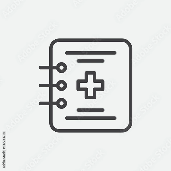 Obraz Notes Medical Check Up Icon Vector Illustration