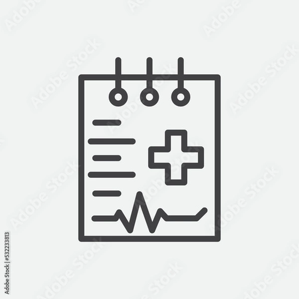 Obraz Notes Medical Check Up Icon Vector Illustration