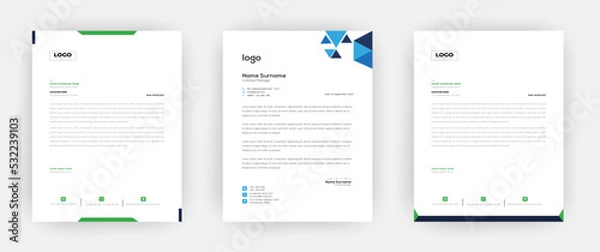 Obraz Creative letterhead   Elegant and minimalist style letterhead template design A4 sizes    