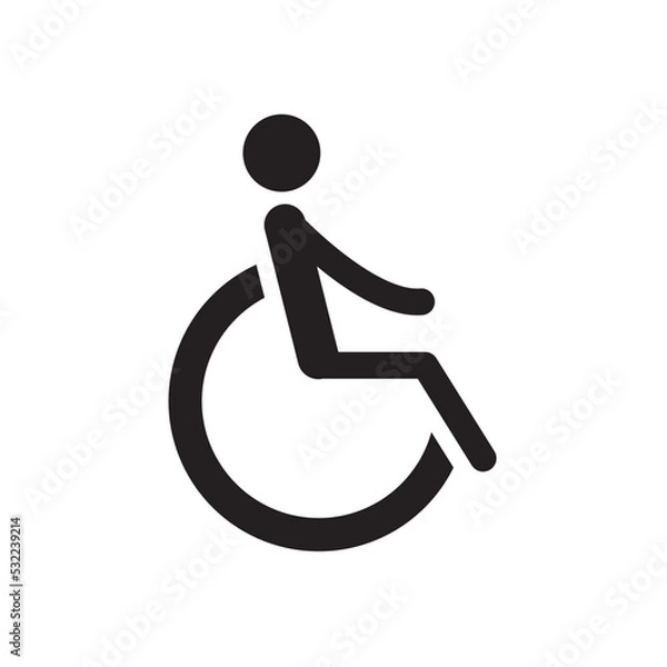 Obraz Wheel Chair Icon Vector Illustration Flat Design Style