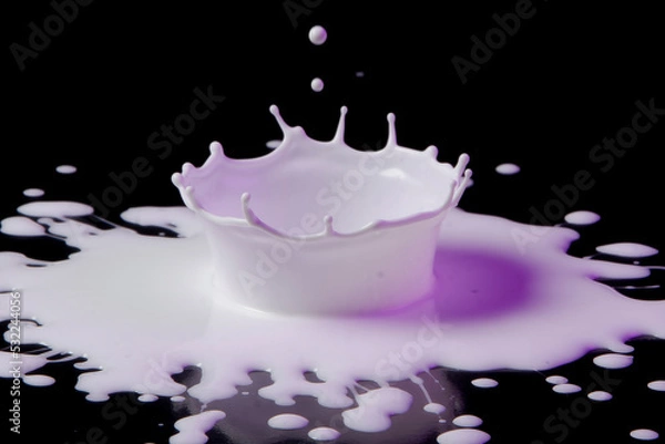 Obraz Drop of white paint on Black background