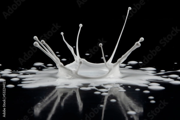 Obraz Drop of white paint on Black background