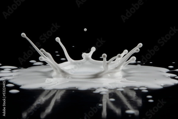 Obraz Drop of white paint on Black background