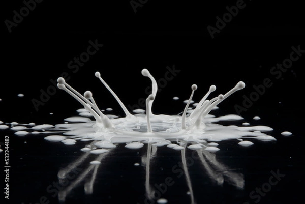 Obraz Drop of white paint on Black background