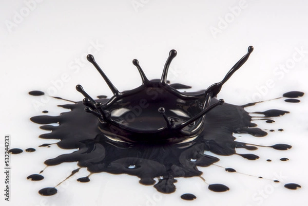 Obraz Black paint drop on a White background