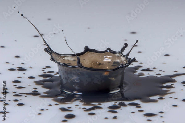 Obraz Black paint drop on a White background