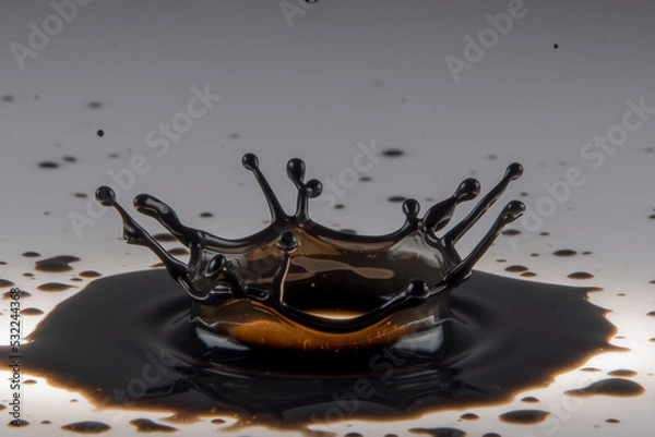 Obraz Black paint drop on a White background